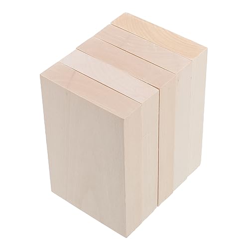 ULDIGI 5 Stück Geschnitzte Holz Rohlingswürfel DIY Rohlingsausschnitte DIY Bastelplatte Unvollendete Holzblöcke DIY Holzbrett Holz DIY Material Bastelholzplatte DIY Holzmaterial von ULDIGI