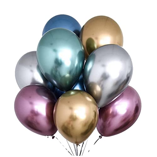 ULDIGI 50 Stück Große Runde Latex Luftballons Metallischen Farben Perfekte Party Dekoration Für Geburtstagsfeiern Hochzeiten Und Besondere Anlässe von ULDIGI