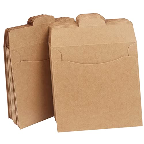 ULDIGI 50 Stück Taschen für CD-Umschläge Dokumentenpaket braune Papiertüte Kekstüten aus Kraftpapier geldumschläge briefumschlag braune Papiertüte für CD braune Papiertüten Light Brown von ULDIGI