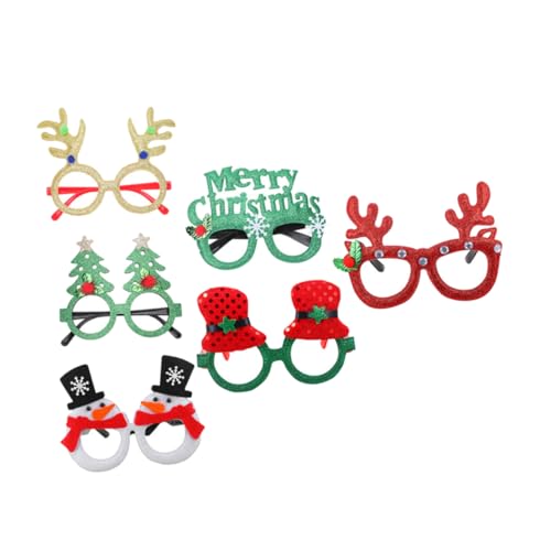 ULDIGI 6 Paare Weihnachtsgläser weihnachts party christmas glasses wihnachtsdeko weihnachtsdekoration kostüm brille Weihnachtsbrille personalisierte Brille weihnachtsfeier liefert Stoff von ULDIGI