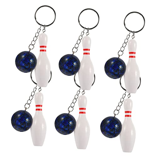 ULDIGI 6St Bowling-Schlüsselanhänger Sportball Schlüsselanhänger Bowling-Partygeschenke für Kinder charm anhänger geschenktüten Handtaschen-Anhänger-Charms Bowling- Metall Blue von ULDIGI