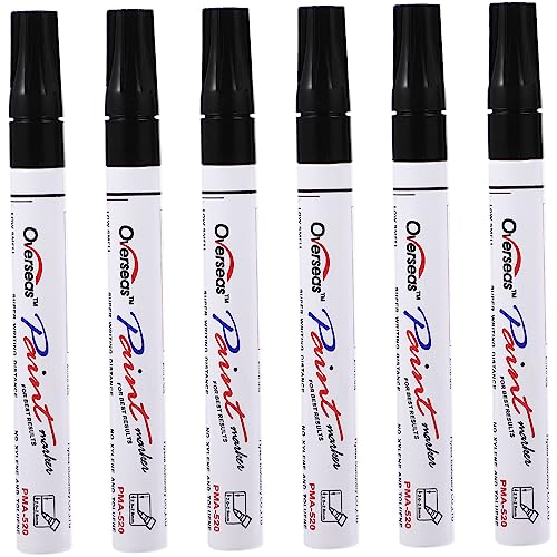 ULDIGI 6st Malstift Marker Machen Bürofarbe Stift Versorgung Zeichenstifte Textmarker Stifte Weißer Textmarker Weiße Farbstifte Textmarker Schreiben Autolackstift Farbmarker Black Plastik von ULDIGI