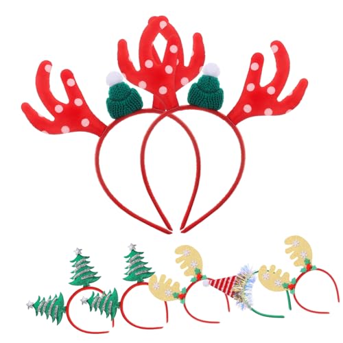 ULDIGI 7 Teiliges Weihnachts Haarband Set Mit Niedlichem Cartoon Design Lustige Weihnachts Haarreifen Für Frauen Und Stilvolles Und Elegantes Haarschmuck Für Festliche Anlässe von ULDIGI