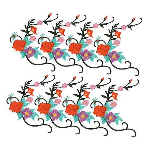 ULDIGI 8st Blumen Stoff Aufkleber Flecken Diy Bastelapplikation Stickereiapplikationen Abzeichen-patch Hochzeitskleid-accessoires Gestickte Applikationen Floral Blumenapplikationen von ULDIGI