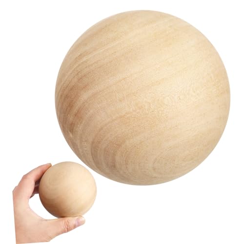 ULDIGI 9 cm runde Kugel Kugeln aus Buchenholz kleine runde Kugel glatte Birkenkugeln Ersatzbälle bowls schüsseln jucarii pentru copii toy bemalte Kugel kreatives DIY-Ballzubehör hölzern von ULDIGI