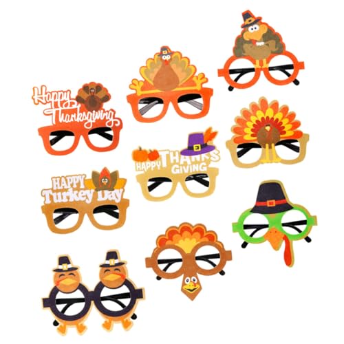 ULDIGI 9St Brillengestelle aus der Türkei Thanksgiving-Sonnenbrille Partyzubehör für den Herbst thanksgiving dekoration thanksgiving decoration zarte Brillen-Requisiten dekorative Brillen von ULDIGI