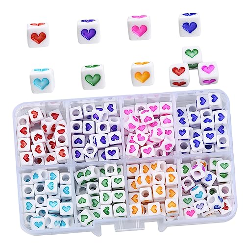 ULDIGI Acryl Herzperlen Set 1 Box Mit 100 Bunten Acrylperlen Für DIY Armbänder Schmuckherstellung Und Kreative Kunstprojekte Ideal Für Pastell Armbänder Und Bastelarbeiten von ULDIGI