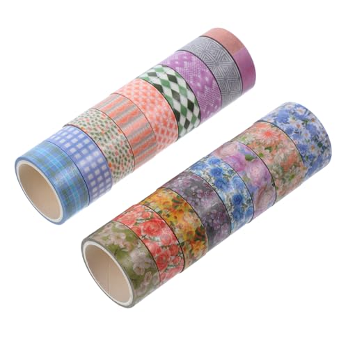 ULDIGI Bastelbandrolle Handkontobänder Washi Klebeband Selbstklebendes Klebeband Buntes Mädchenhandwerk Washi Klebeband Blumen Dekorationsband zum Verpacken von Bastel Sammelbüchern von ULDIGI