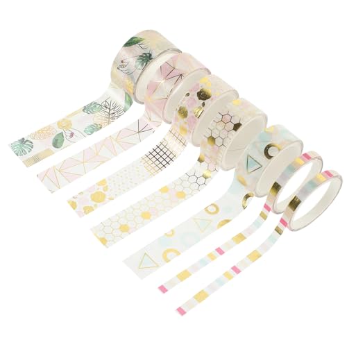 ULDIGI Dekoratives Bastelband Selbstklebende Bänder Washi Tape Abdeckband mit Foliendruck Scrapbooking Klebeband Dekorative Scrapbook Bänder Dekoratives Washi Tape Abdeckbänder von ULDIGI