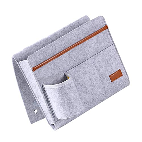 ULDIGI Filz-Aufbewahrung tasche bettgestell bettrahmen Armlehnen-Organizer Sofaüberwürfe für Sofas Armlehnen-Aufbewahrungsorganisator Sofaseiten-Aufbewahrungstasche Filzstoff Light Grey von ULDIGI