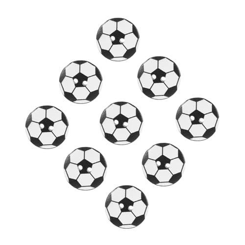 ULDIGI Kleidungsknopf-set 50 Stück Holzknöpfe Fußball-design Doppelloch-nähknöpfe von ULDIGI