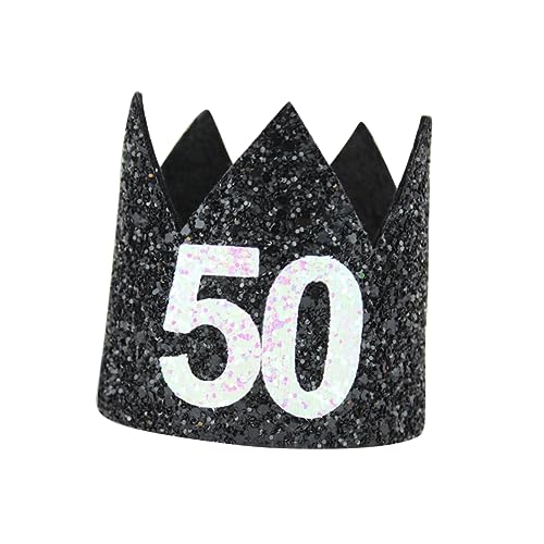 ULDIGI Geburtstagskappe Hut zum Geburtstag Tiara zum 50. Geburtstag Dekorationen zum 50. Geburtstag lustiger Partyhut Geburtstag Kopfschmuck stutzenhalter kapuzenpullover Glitzerhut von ULDIGI