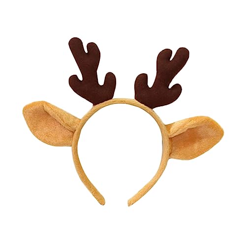 ULDIGI Geweih Stirnband Weihnachtliche Stirnbänder Weihnachtsgeweih Haarband Geweih Weihnachtshaarbänder Haarreifen Mit Hirschohren Weihnachtsfeier Liefert Elchgeweih Plüsch Brown von ULDIGI