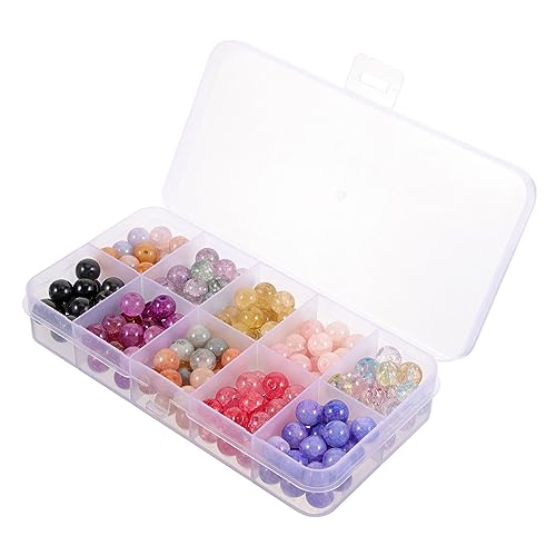 ULDIGI Glasperlen für Vasen Glasarmbandperlen Box Runde Glasperlen Lose Abstandsperlen Rundes Lose Perlen Runde Perlen Edelstein Armband Herstellungsset Bastelperlen Niedliche Kawaii von ULDIGI