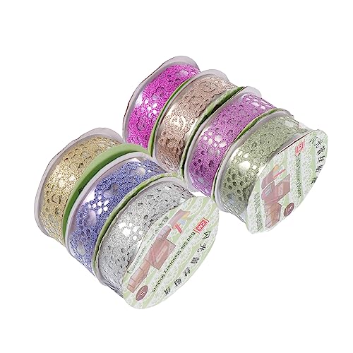 ULDIGI Glitzernde Spitzenband Klebeband Für DIY Scrapbooking Bastelprojekte Und Fotoalben Mix Aus Farben Dekoratives Klebeband Für Kreative Bastelarbeiten von ULDIGI