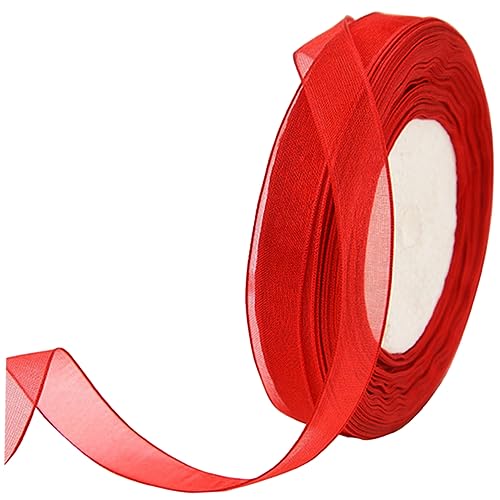 ULDIGI Gürtel aus Schneegaze seidenband ribbon geschenkverpackungen Geschenkbandaufbewahrung dekobänder zum Verpacken von Geschenken rotes Chiffonband Weihnachtsband rotes Nylon von ULDIGI