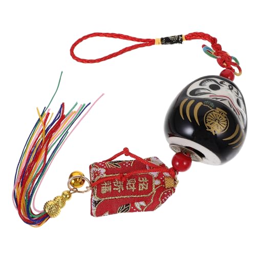 ULDIGI Japanischer Stil Hanging Decor Daruma Statue Anhänger Garten Windglockenwagen Hängende Charme von ULDIGI