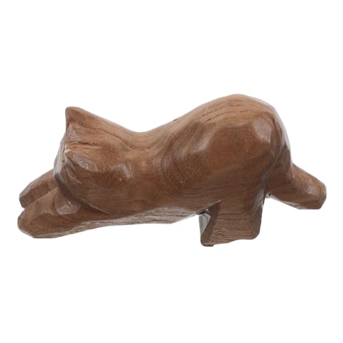 ULDIGI Katzenschmuck aus Holz verstellbare Staffelei hängende Staffelei spezielle Staffelei Stoffservietten handgeschnitzte Holzkatze Katzen-Gedenkstatue hölzern Light Brown von ULDIGI