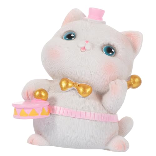 ULDIGI Katzenschmuck für den einzug Cartoon cat Katzendekorationen Adorable Dekoration süße Ornamente Kuchendeckel Katze Miniaturfiguren Mini-Katzenfiguren Katzenmodell Harz von ULDIGI