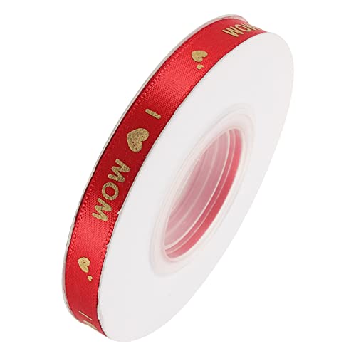 ULDIGI Muttertagsbanddekoration Herzdesignband Mothers Day Ribbon Satin Wrapping Ribbon i Love Mom Geschenkbänder ein Verpackungsband Buntes Band Printed Heart Ribbons Box Packing von ULDIGI