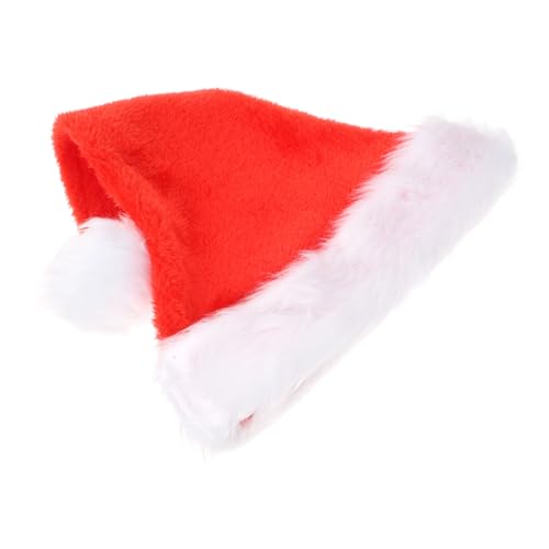 ULDIGI Plüsch-Weihnachtsmütze Weihnachtsmannmütze Weihnachtsmütze aus Stoff Pelz-Weihnachtsmütze Urlaubshut santa claus hat santa hats Weihnachtskopfschmuck weihnachtsmütze dekoration rot von ULDIGI