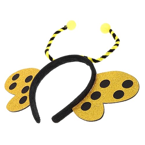 ULDIGI Schmetterlings-Stirnband Schmetterlingskopf-Bopper kinder Haarreifen kinder haarschmuck tier haarreif tierischer Kopfschmuck Party dekorativer Kopfschmuck Plastik Yellow von ULDIGI