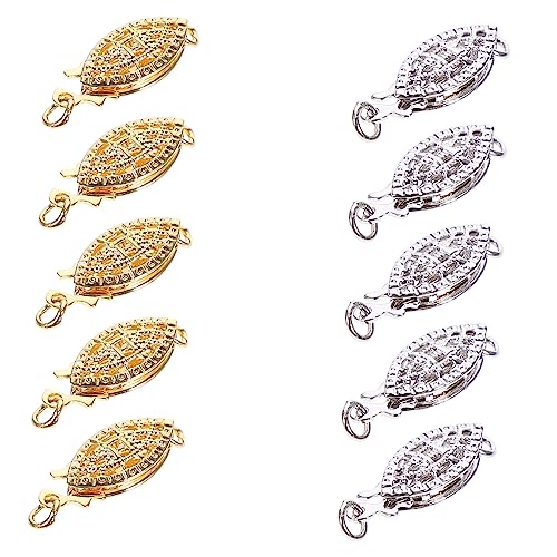 ULDIGI Schmuckverschluss Set 5 Weiße Und 5 Goldene Fischhaken Clips Für DIY Halsketten Und Armbänder Schmuckzubehör Für Kreative Schmuckherstellung von ULDIGI