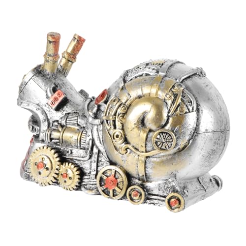 ULDIGI Steampunk Ornamente Dekor Keramik Schnecken Ornament Steampunk Schnecke Buchständer Für Schreibtisch Vintage Schneckenmodell Schneckenspielzeug Einzigartige von ULDIGI