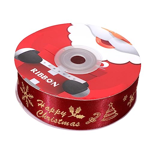 ULDIGI Weihnachtsband Weihnachtsbänder trimmen Weihnachtsschleifen für Kränze Feiertagsband Weihnachts-Ripsband geschenkband ribbon Festivalband Geschenkverpackungsband Polyester rot von ULDIGI