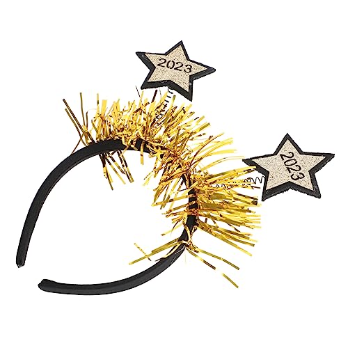 ULDIGI neues jahr stirnband Klasse 2023 frohes neues jahr kopfschmuck Party silvester kopfschmuck neujahrsdekorationen haarschmuck 2023 Neujahr Kopfschmuck Frohes neues Stirnband Golden von ULDIGI