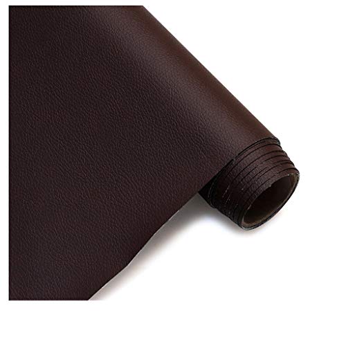 Kunstleder Bezugsstoff Möbelstoff Meterware 160cm Breit Kunstleder Vinyl Stoff für Polster, Sofa Stuhl Sitzbezug, DIY Handwerk, Polsterung(Colour: Khaki,Size: 1.6x1m/63x39.4inch)(Chocolate,1.6X2m) von ULEZUAR