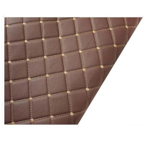 Kunstleder Gesteppt Kaschiert Meterware 160cm ×100cm, Leder Polsterstoff Stoff für Schrank Ledertasche Autositz Sofa Möbel Repara(Colour: Orange(Brown,1.6x10m) von ULEZUAR