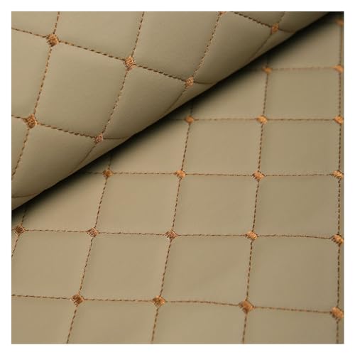 Kunstleder PVC Leder Polster Stoff Lederkonzept Kunstleder Polsterstoff Gesteppt Kaschiert Meterware Möbelstoff Dekostoff,Möbel Textil Meterware(Size: 1.4x1m/55.1x39.4inch,Colour: Black)(Beige,1.4X8m von ULEZUAR