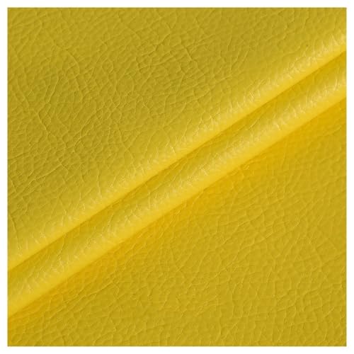 Kunstleder Premium gekörnt Bezugsstoff Kunstleder Polsterstoff Gekörnt Lederimitat texturiert Lederstoff Möbelstoff Meterware(Colour: Lavender,Size:1.38x1m/54.3x39.4inch)(Yellow,1.38x15m) von ULEZUAR