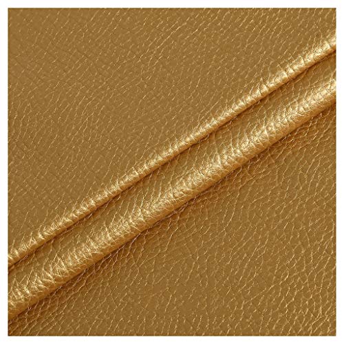 Kunstleder Premium gekörnt Bezugsstoff Kunstleder Polsterstoff Gekörnt Lederimitat texturiert Lederstoff Möbelstoff Meterware(Colour: Pink,Size:1.38x1m/4.53x3.28ft)(Gold,1.38x1m) von ULEZUAR