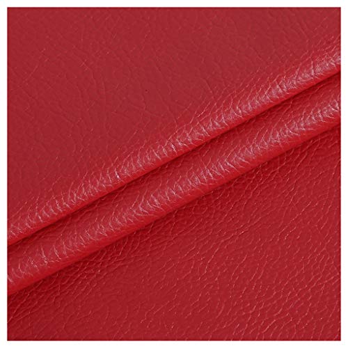 Kunstleder Premium gekörnt Bezugsstoff Kunstleder Polsterstoff Gekörnt Lederimitat texturiert Lederstoff Möbelstoff Meterware(Colour: Pink,Size:1.38x1m/4.53x3.28ft)(Red,1.38x15m) von ULEZUAR