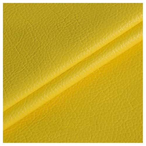 Kunstleder Premium gekörnt Bezugsstoff Kunstleder Polsterstoff Gekörnt Lederimitat texturiert Lederstoff Möbelstoff Meterware(Colour: Pink,Size:1.38x1m/4.53x3.28ft)(Yellow,1.38x15m) von ULEZUAR