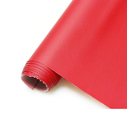 Kunstleder für Dekor und Beschichtung 160 x 100cm - Kunstleder für Sofas, Stühle, Kleidung, Accessoires - Polsterstoff Bezugsstoff Lederoptik(Colour: Red,Size: 1.6x1m/63x39.4")(Red,1.6X1m) von ULEZUAR