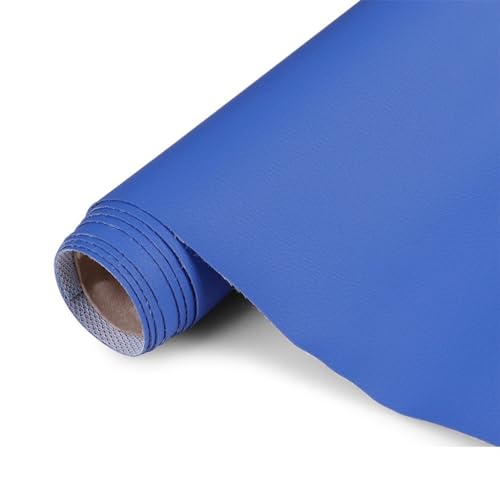 Polster PVC Kunstleder, Polsterstoff in Büffel Optik,Möbelstoff Meterware(Colour: Brown,Size: 1.6x1m/5.25x3.28ft)(Blue a,1.6X3m) von ULEZUAR