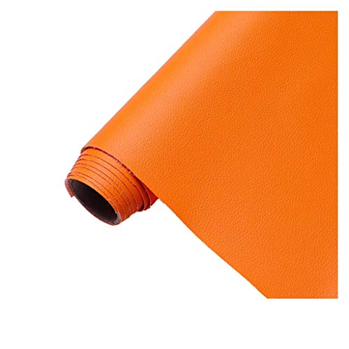 Polster PVC Kunstleder, Polsterstoff in Rindsleder Optik, Möbelstoff Meterware -für sämtliche Polsterarbeiten, Autos, Boote, Dekorationen(Colour: Orange,Size: 1.6x1m/63x39.4inch)(Oranje,1.6X6m) von ULEZUAR