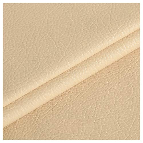 Weiches Kunstleder Polsterstoff Möbelstoff Dekostoff PU Lederfolie Für Polster Geeignet Möbel Küchenschränke Wand Sofa Leder Reparatur Meterware 138cm Breit(Colour: Beige1,Size: 1.38x1m/4.53x3.28ft)(B von ULEZUAR