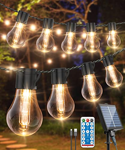 ULIGHTOWN Solar-Soffitten-Lichterkette, für den Außenbereich, 14 m, USB- und Solar-Lichterkette, IP65, wasserdichte Garten-Lichterkette mit 30 LEDs, Party, Hochzeitsdekoration von ULIGHTOWN