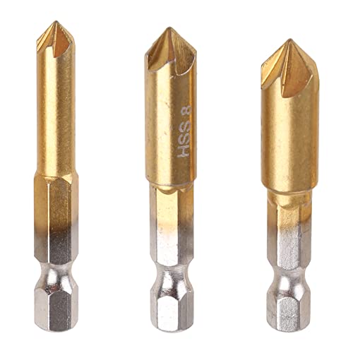 3 PCs 5 Flöten HSS Industrial Countersink Drill Bit Set Schnellwechsel Bit 1/4 Hechse Schaft Schaltzschneider Cutter Tool 3 PCs 5 Flöten HSS Industrial Countersink Drill Bit Set Schnellwechsel Bit 1/4 Hechse Schaft Schaltzschneider Cutter Tool von ULIJTH