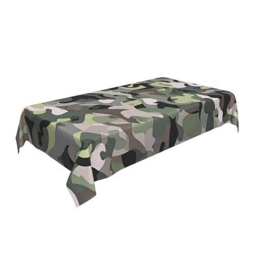 ULKMFFCF Abstrakte Tischdecke mit Tarnmuster, 228 x 152 cm, waschbar, rechteckig, Tischdecke für Küche, Esszimmer, Partys, Hochzeiten, Festivals von ULKMFFCF