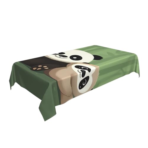 ULKMFFCF Bedruckte Stoff-Tischdecke mit süßem Panda-Motiv, 228 x 152 cm, waschbar, rechteckig, Tischdecke für Küche, Esszimmer, Partys, Hochzeiten, Festivals von ULKMFFCF