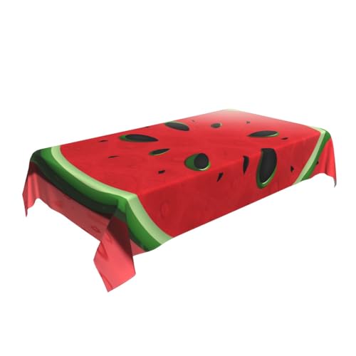 ULKMFFCF Tischdecke, bedruckt, Motiv: rote Wassermelone, 228 x 152 cm, waschbar, rechteckig, Tischdecke für Küche, Esszimmer, Partys, Hochzeiten, Festivals von ULKMFFCF