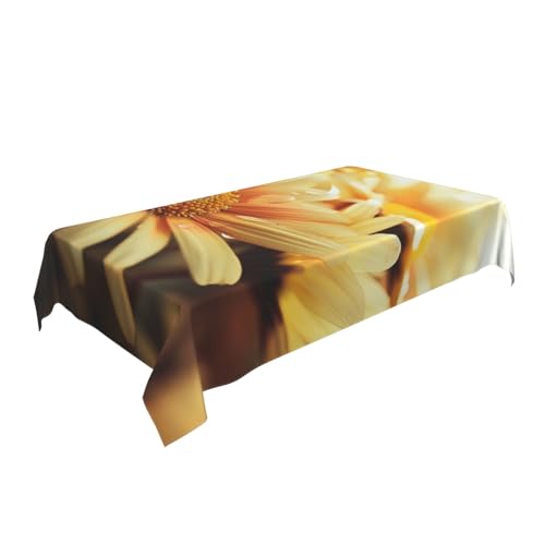 ULKMFFCF Tischdecke mit Blumenmotiv, bedruckt, 228 x 152 cm, waschbar, rechteckig, Tischdecke für Küche, Esszimmer, Partys, Hochzeiten, Festivals von ULKMFFCF