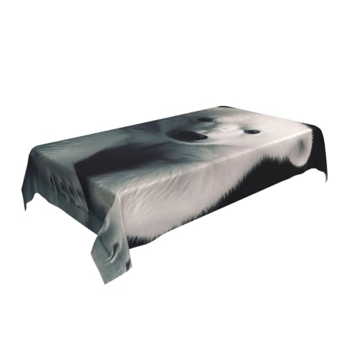 ULKMFFCF Tischdecke mit Eisbärmotiv, bedruckt, 228 x 152 cm, waschbar, rechteckig, Tischdecke für Küche, Esszimmer, Partys, Hochzeiten, Festivals von ULKMFFCF