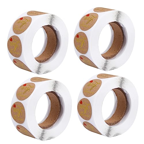 2 Rollen Etiketten zum Backen von Kuchen Aufkleber Lebensmitteletiketten Versandetiketten catchring sticker für kleidung Verpackungsetikett backen handgemachte Tags Kraftpapier ULTECHNOVO von ULTECHNOVO