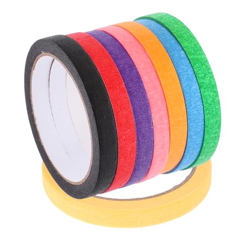 ULTECHNOVO 1 Satz Farbiges Abdeckband Malerband Farbiges Klebeband Für Das Klassenzimmer Abdeckband Aus Papier Diy Klebeband Künstlerband Für Aquarellpapier Regenbogenband Kleber 8 Rollen von ULTECHNOVO